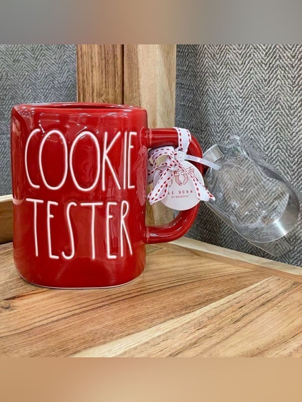 Rae Dunn Happy Wife Red Ceramic White Letters Mug Beautiful Fun and functional!!